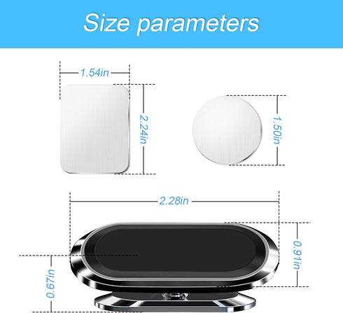 Magnetic Phone Mount for Car, Flat Phone Magenet Universal for Cars, Upgraded Phone Holder for Car Dashboard, Wall, Compatible with Cell Phone, Mi...