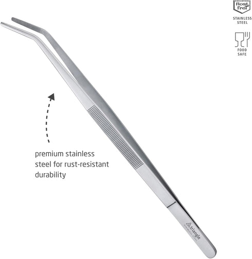 triangle Chef’s and Barbecue Tweezers - 13.8 in. (35 cm) - Stainless Steel Culinary Tweezers for Precise Grilling, Plating & Decorating - Dishwash...