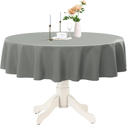 Romanstile Round Waterproof Tablecloth, Stain Resistant Washable Table Cloths Wrinkle Free Polyester Table Covers for Kitchen Dining Party Wedding...