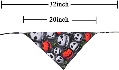 Halloween Dog Bandana Reversible Triangle Bibs Scarf Accessories for Dogs Cats Pets Large...