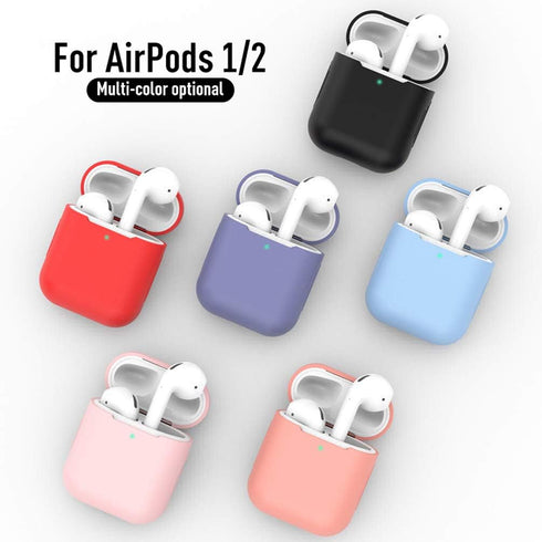 AirPods Case Cover Silicone Earphone Case for Airpods Case Shockproof Bluetooth Wireless Protective Cover Skin Accessories for Apple Airpods (Milk...