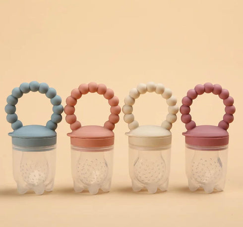Fruit Feeder Set (Pinkberry) (3 Pack) Infant Fresh Fruit Silicon Feeder Pacifier Teether BPA Free 3 Feeders Included with Extra Silicone sac's and...