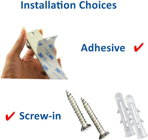 Coat Rack Wall Mounted Adhesive & Screw in, Stainless Steel Metal Coat Hooks for Door, Hook Rail with 6 Round Hangers for Hanging Hat Towels Cloth...