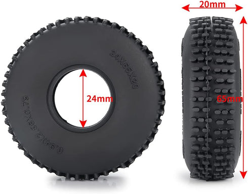 Wheel Tires Crawler Tires for TRX4M / SCX24 Upgrade Parts,65 * 20mm...