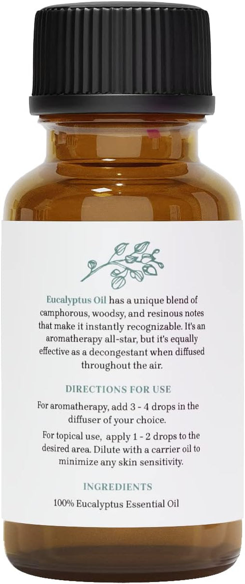 Eucalyptus Essential Oil - 100% Pure & Certified (1 oz.) | Pure Grade Distilled Eucalyptus Essential Oil...