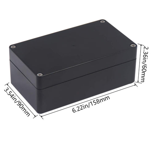 Project Box IP65 Waterproof Junction Box ABS Plastic Black Electrical Boxes DIY Electronic Project Case Power Enclosure 6.22x3.54x2.36 inch (158 x...