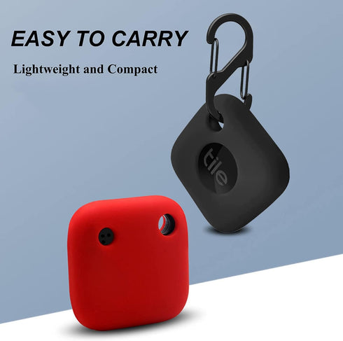 4PCS Case for Tile Mate Tracker 2022, Soft Silicone Skin Cover Shock-Absorbing Protective Case with Carabiner Accessories (4PCS Black)...