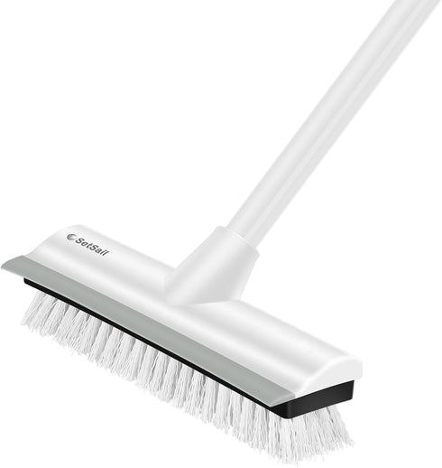 SetSail Floor Scrub Brush with Long Adjustable Handle Heavy-Duty Stiff Bristles Floor Scrubber 2-in-1 Deck Grout Brush for Cleaning Shower Bathroo...