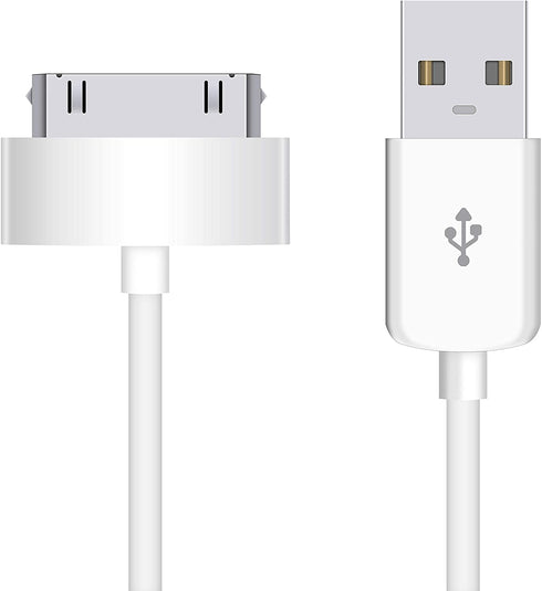 DV USB Sync and Charging Data Cable Compatible with iPhone 4/4s, 3G/3GS, iPad 1/2/3, 30-Pin Cables Charger Lead - 1M White...