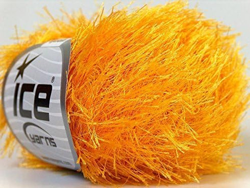 Canary Yellow Eyelash Yarn 50 Gram Ice 22756......