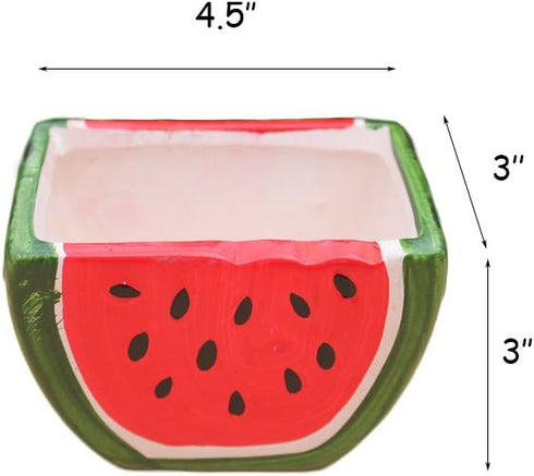 Cute Watermelon Shape Ceramics Planters Gardening Pots Decoration for Cactus Succulent Flower Decoration for Home Garden...