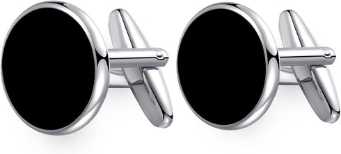 HONEY BEAR 8pcs set Cufflinks And Studs - Black Onyx, for Men Shirts Tuxedo Wedding Gift...