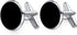 HONEY BEAR 8pcs set Cufflinks And Studs - Black Onyx, for Men Shirts Tuxedo Wedding Gift...