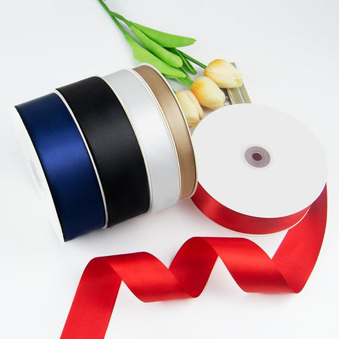 1" x 100 Yards Satin Ribbon - White Silk Ribbon with Spool - Ideal for Gift Wrapping, Floral Bouquets, Crafts, Wedding Party Decorations, Christma...