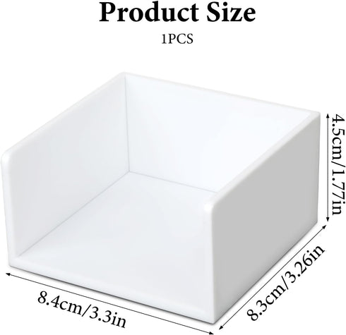 White Sticky Notes Holder, Acrylic PS Notepad Cube Organizer Self-Stick Note Pad Holder Cute 3x3 In Sticky Note Memo Dispenser Personalized Sticky...