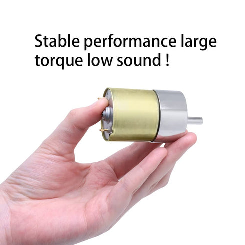 520 High Torque Micro Brush DC Motor Low Speed Gear Reduction Motor Eccentric Shaft Gearbox Diameter 37mm High Torque All Metal Gear Electric Micr...
