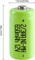 JINTION Rechargeable 2/3 AA Batteries NIMH Battery 1.2V 2/3 AA 650mah 12Pcs Button-Top Battery, 0.59 * 1.18 inch(They are not AA Size Batteries)...