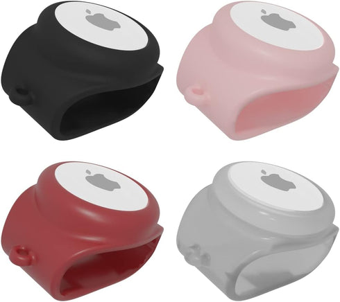 Silicone Band for AirTag and Tile Sticker (Pink)...