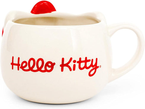 Silver Buffalo Hello Kitty Face Ceramic 3D Sculpted Mug, 22-Ounces...