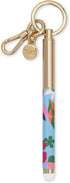 Kate Spade New York Colorful Metal Ink Pen Key Fob, Black Ink Ballpoint Keychain Pen, Safari Floral...