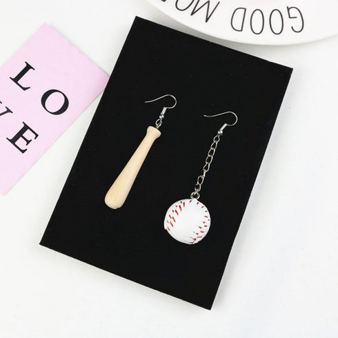 3D Baseball Earrings Faux Leather Baseball Dangle Earrings Wooden Baseball Bat Drop Earrings Baseball Player Jewelry Gifts for Women...