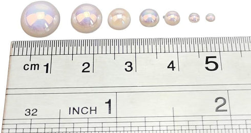 Chenkou Craft 3000PCS 1 Box White AB Round Flatback Imitation Half Pearls Bead Loose Beads Gem (White AB Half Ball)...