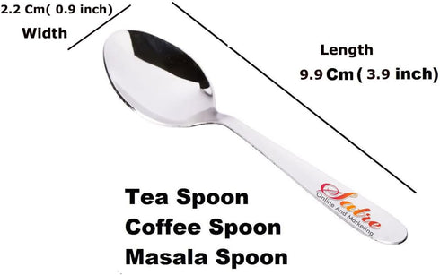 Stainless Steel Spice Box Spoons Set of 12 (Silver)...