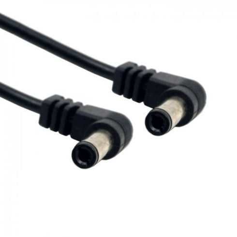 cablecc DC Power 5.5 x 2.1mm / 2.5mm Male to 5.5 2.1/2.5mm Male Plug Cable Right Angled 90 Degree 60cm 24AWG...