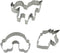 3-Piece Unicorn Cookie Cutter Set, Stainless Steel Unicorn, Rainbow & Head Shapes, Dishwasher Safe...
