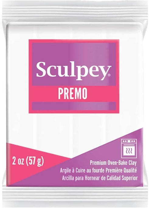 Sculpey Premo™ Polymer Oven-Bake Clay, White, Non Toxic, 2 oz. bar, Great for jewelry making, holiday, DIY, mixed media and home décor projects. P...