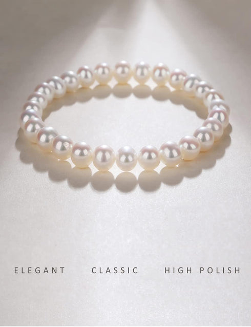 Elastic Pearl Bracelet Wedding Accessories Bridesmaid Bracelet Faux Pearl Bracelet Bridal Party Prom Beaded Bracelet (2PCS)...