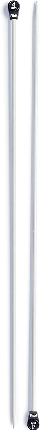 Prym 16" Single Point Aluminum, 4mm Knitting Needles, 40cm, Grey 2 Count......