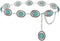 Navoky Turquoise Chain Belts Concho Belt Silver Metal Western Waist Chain Retro Boho Cowgirl Outfit Accessories for women...
