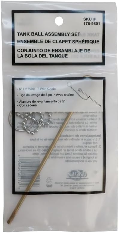 Rocky Mountain Goods Universal Toilet Flapper Lift Wire and Chain - Brass 5” Lift Wire and Brass Chain Replacement Kit for Most Toilet Models - Ea...