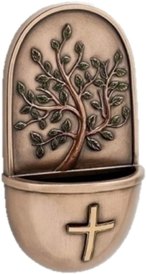 Roman Inc. 6"H Holy Water Font Tree of Life Bronze Wall Font...