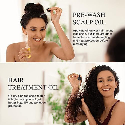 Prewash Dry Scalp Hair Oil Treatment - Pre Shampoo Rosemary Hair Oil for Dandruff Itchy Scalp, 1 Pack 1.7 fl oz...