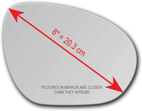 New Replacement Convex Mirror Glass with Full Size Adhesive for 2009-2014 Nissan Juke Cube Passenger Side View Right RH...