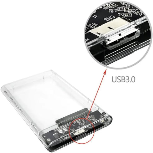 SSD HDD Hard Drive Enclosure 2.5" inch SATA III USB 3.0 Caddy Case External Reader Laptop Fast Data Trasfer UASP Cable Included Tool-Free LED Indi...