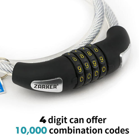 NO90 Bike Lock - 3 Feet High Security 4 Digit Resettable Combination Coiling Bike Cable Lock, 0.9m x 12mm - 1Pack(Blue)...