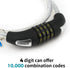 NO90 Bike Lock - 3 Feet High Security 4 Digit Resettable Combination Coiling Bike Cable Lock, 0.9m x 12mm - 1Pack(Blue)...