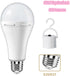 Rechargeable Light Bulbs 9W,Battery Operated Powered LED Light Bulb 600Lumen 3000K Warm White for Power Outage,Camping,Outdoor Activity,Hurricane,...