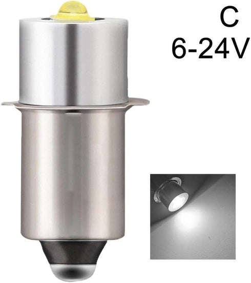 1Pc Silver P13.5S Mag Light LED Bulb 3-6 C&D Cells Torch Flashlight LED Converter 6V White 12V 3V 9V 18V White/Warm 24V 4.5V LED Bulbs Handheld Fl...