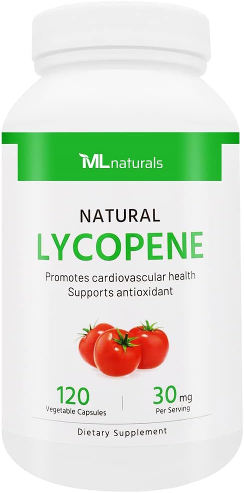Natural Lycopene 30 mg 120 Vegetable Capsules. All-Natural from Tomatoes. Non-GMO. Antioxidant Supplement....