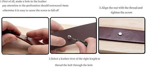 ALLOYMSYY 110 Sets Black Chicago Leather Fasteners Leather Rivets Kit for Shoe/Belt Repair/Fabric Rivets...