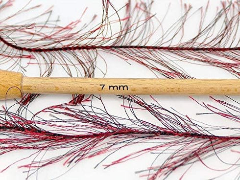 Red Black Extra Long Eyelash Yarn Ice Luxurious Fun Fur 50 Grams, 38 Yards......