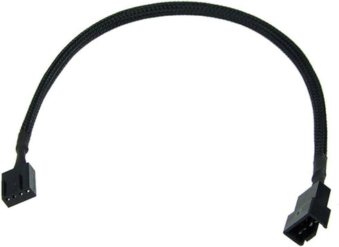 Phobya Extension Cable, 4-Pin (PWM), 30cm, Sleeved, Black...
