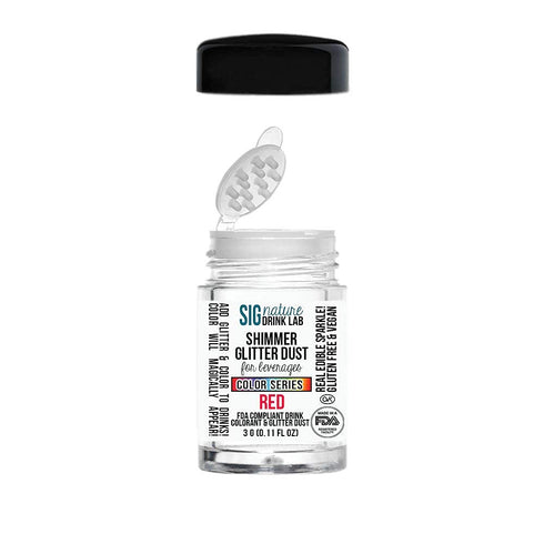 Color Series Shimmer Glittter Dust for Beverages 3 Gram Sprinkler (Red)...