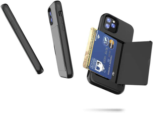for iPhone 12 Mini Case with Card Holder,Credit Card Slot Protective Wallet Case - Black...