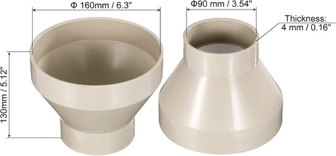 PATIKIL 6" to 3.5" Duct Reducer Connector, Heating Cooling Ventilation Tube Fire-Resistant Increaser Adapter Pipe Fitting for Vent System...