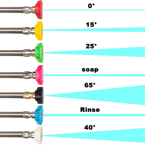 Pressure Washer Nozzle Tips Set with Nozzle Holder,7 Spray Nozzle Tips, 1/4 Inch Quick Connect,4000 PSI,Multiple Degrees Power Washer Nozzle Tips...
